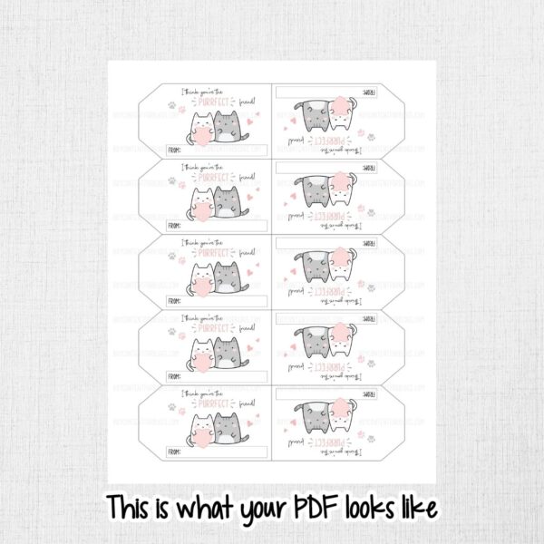 Cat Valentine Gift Tags Printable