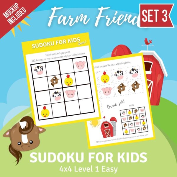 x Sudoku Farm Friends Set - Surf and Sunshine Designs