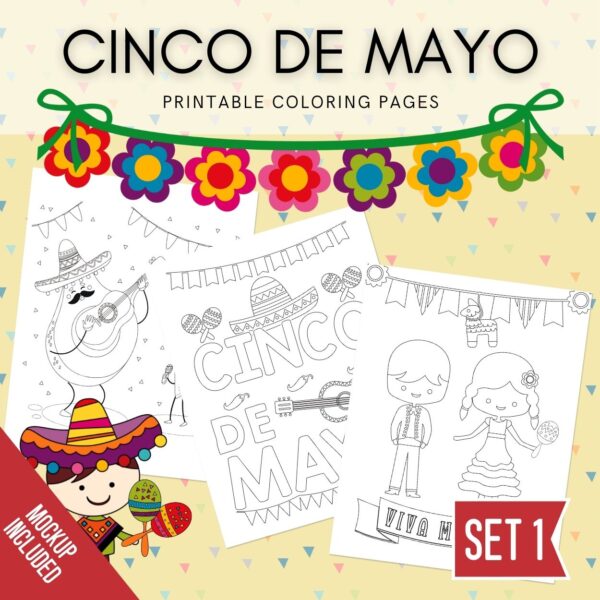 Cinco de Mayo Coloring Pages Printable Set 1