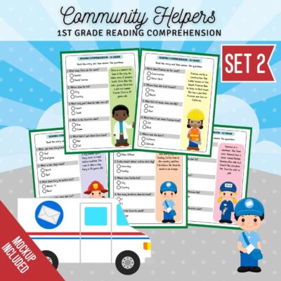 Comprehension Worksheets 1st Grade Community Helpers Set 2
