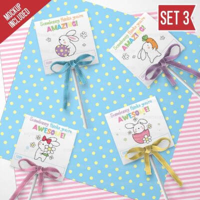 Easter Bunny Lollipop Covers Set 3