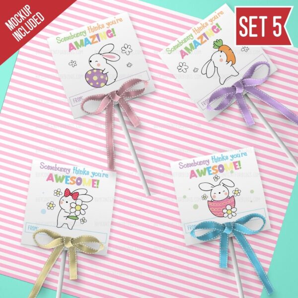 Easter Bunny Lollipop Covers Set 5