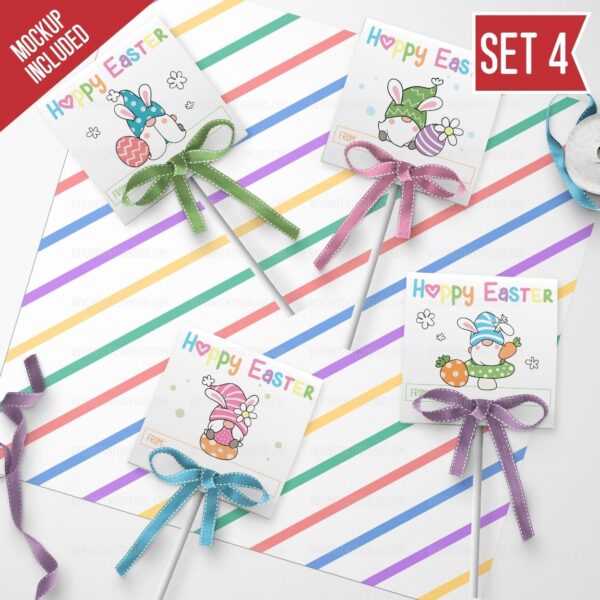 Gnome Easter Lollipop Covers Set 4