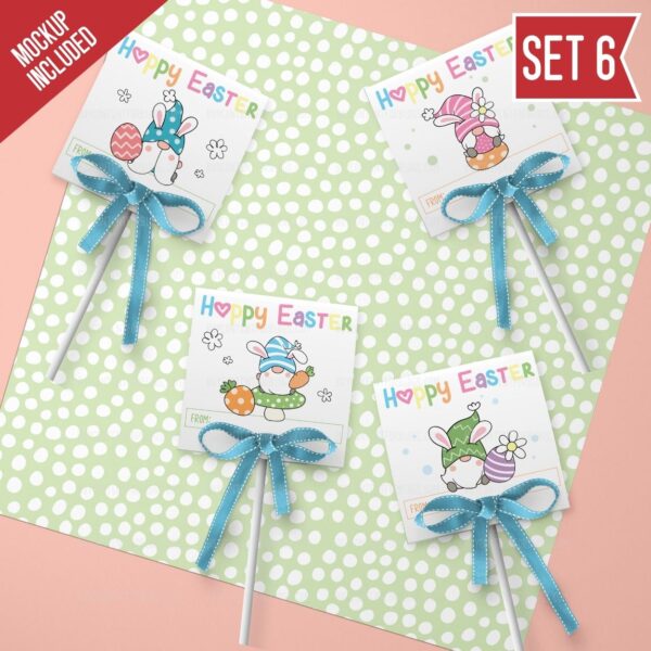 Gnome Easter Lollipop Covers Set 6