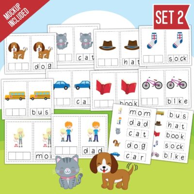 Elkonin Boxes Worksheets Printable Set 2