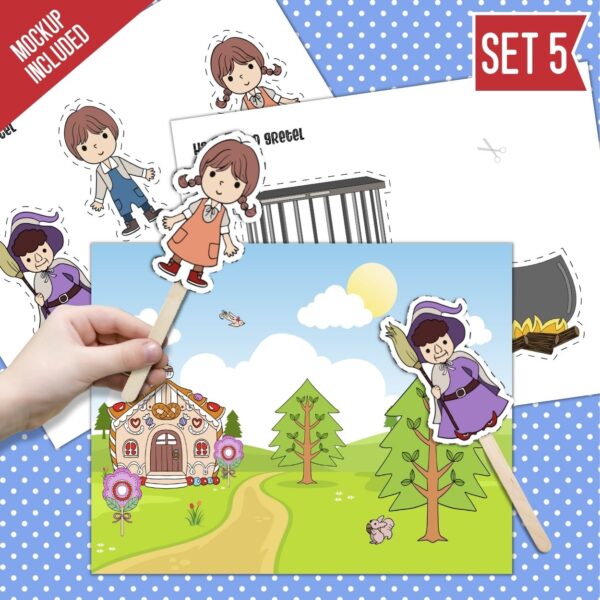 Hansel and Gretel Popsicle Stick Puppets Set 5