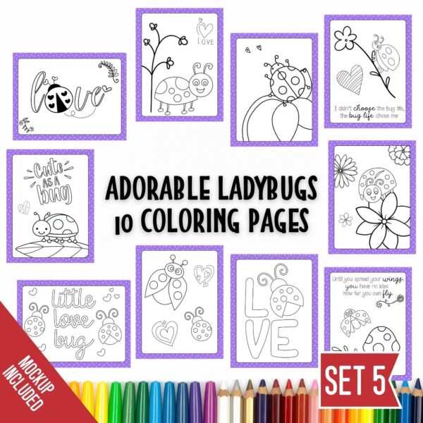 Ladybug Coloring Pages Set 5