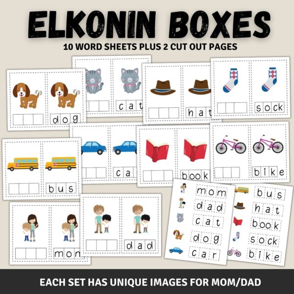 Elkonin Boxes Worksheets Printable
