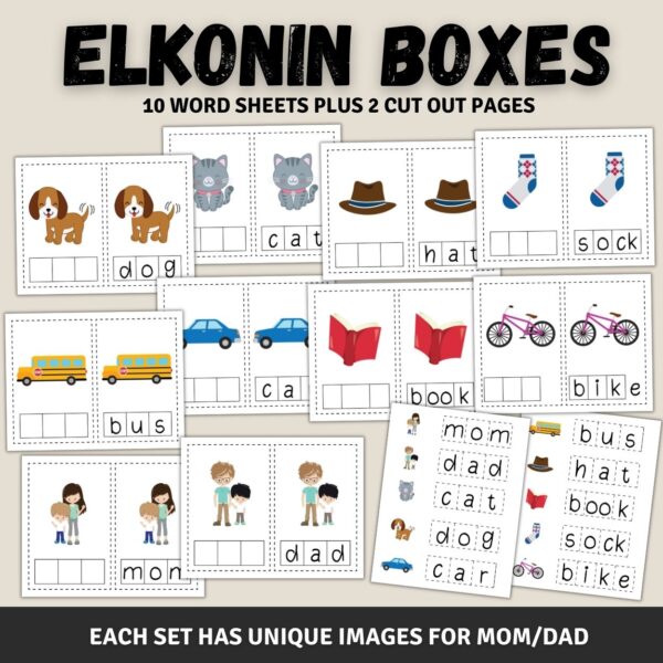 Elkonin Boxes Worksheets Printable