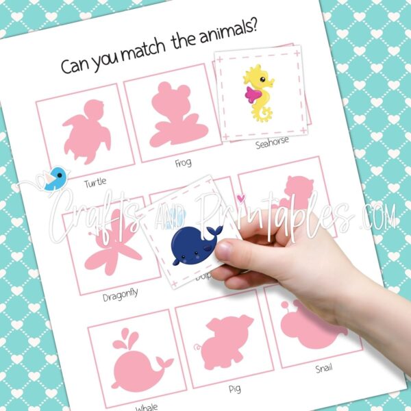 Toddler Busy Book Animal Matching Game Printable