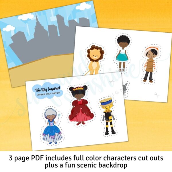 The Wiz Movie Inspired Popsicle Stick Puppets Printable