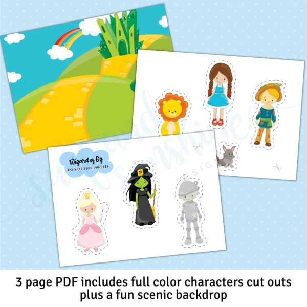 Wizard of Oz Popsicle Stick Puppets Printable