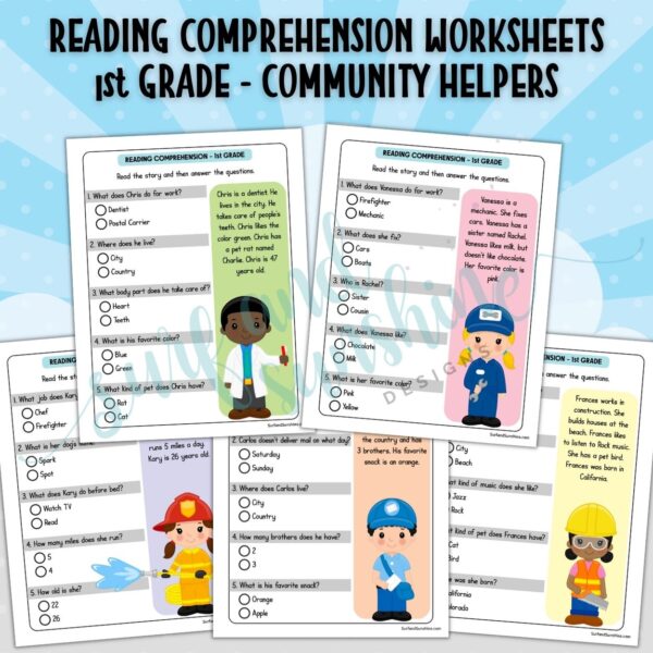 1st grade reading comprehension worksheets printable