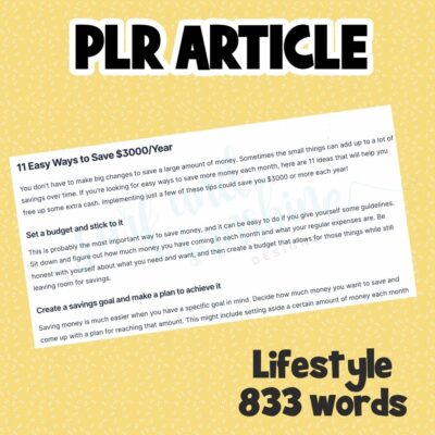PLR Blog Post Easy Ways to Save