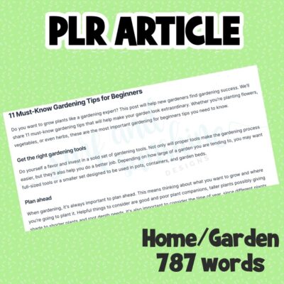 PLR Gardening Tips