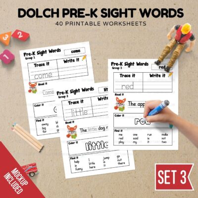 PreK Dolch Sight Words Pintables