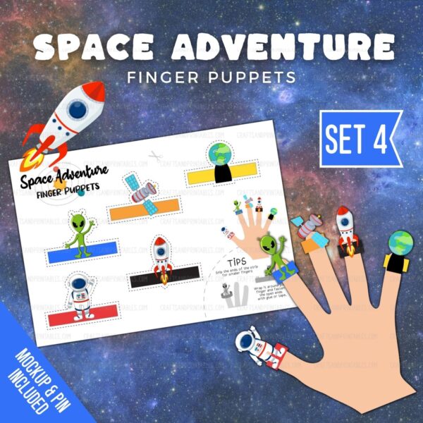 Space Adventure Finger Puppets Set 4