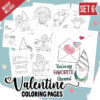 Valentine Gnome Coloring Pages Set 6