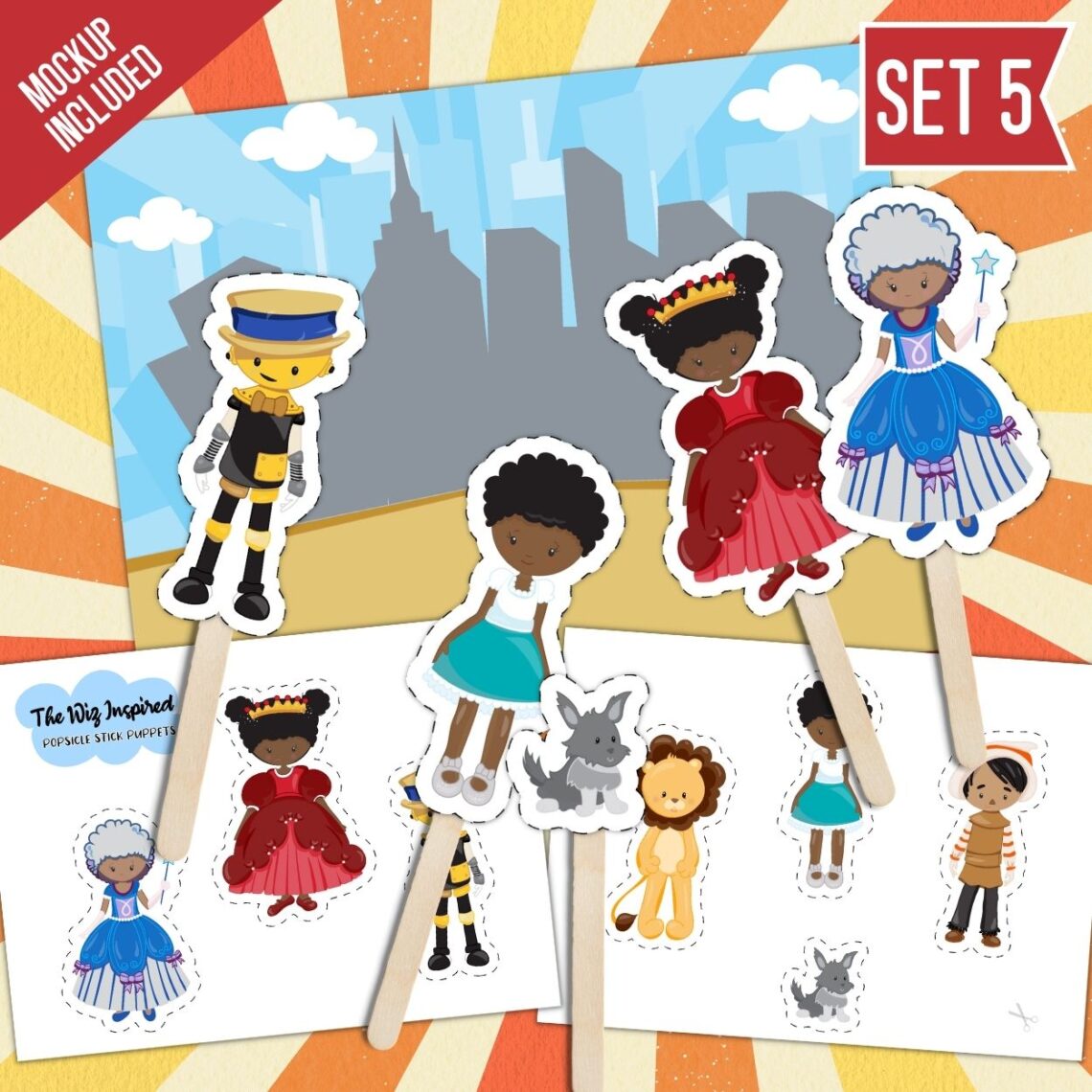 The Wiz Inspired Popsicle Stick Puppets Printable Set 5 » Surf And