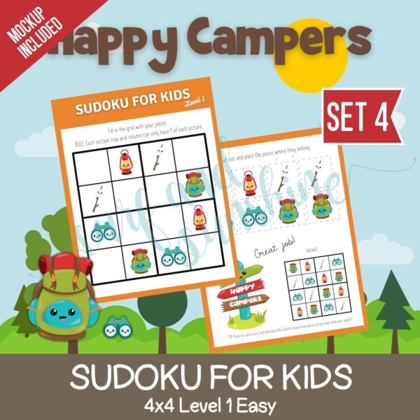 Sudoku 4x4 Happy Campers Set 4