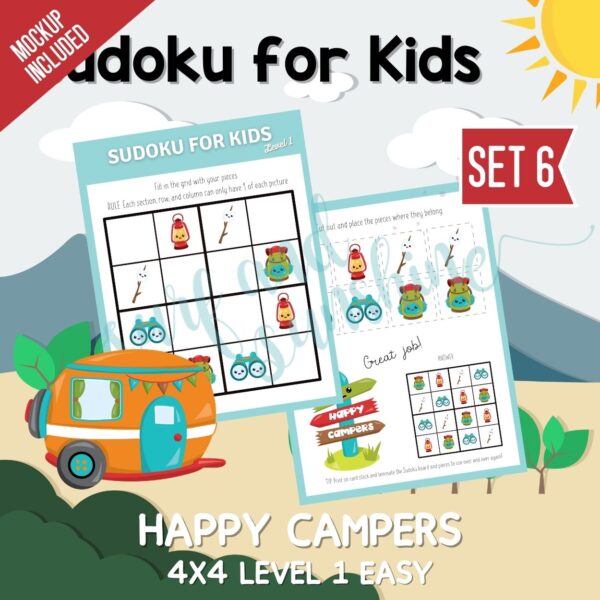 Sudoku 4x4 Happy Campers Set 6