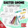 Easter Gnome Coloring Pages Set 5