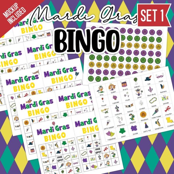 Mardi Gras Bingo Game Printable 1