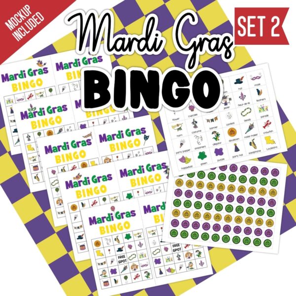 Mardi Gras Bingo Set 2