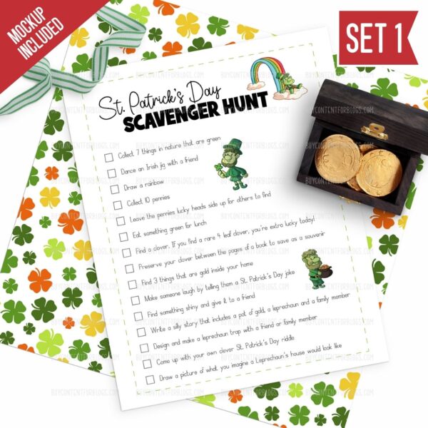 St Patty Scavenger Hunt Mockup Set 1