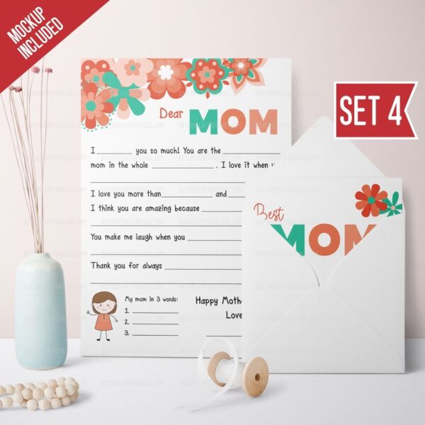 Mothers Day Letter Printable Set 1 - Surf and Sunshine Designs