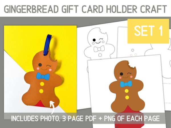 Gingerbread Gift Card Holder Ornament Craft Set - Surf and Sunshine Designs