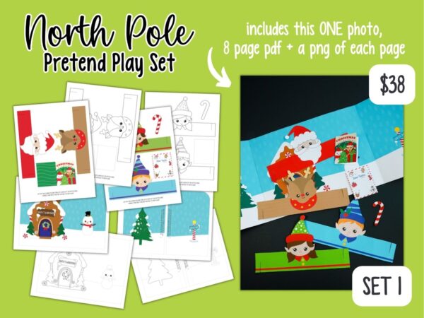 Printable North Pole Pretend Play Kit Set 1 - Surf and Sunshine Designs