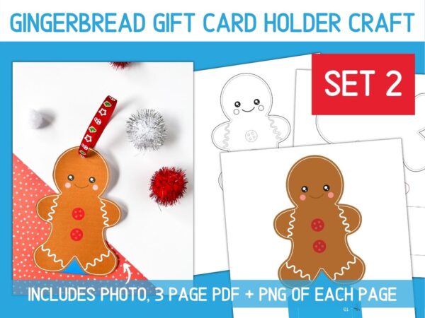 Gingerbread Gift Card Holder Ornament Craft Set - Surf and Sunshine Designs