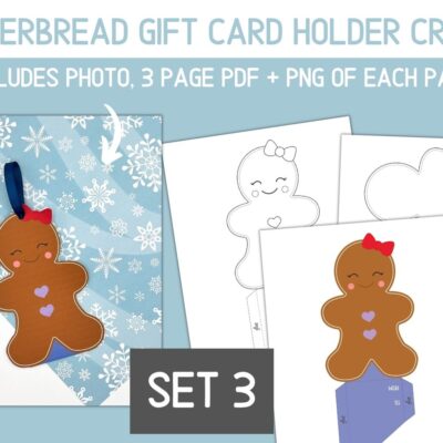 Gingerbread Gift Card Holder Ornament Craft Set - Surf and Sunshine Designs