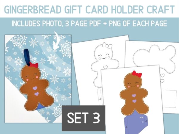 Gingerbread Gift Card Holder Ornament Craft Set - Surf and Sunshine Designs