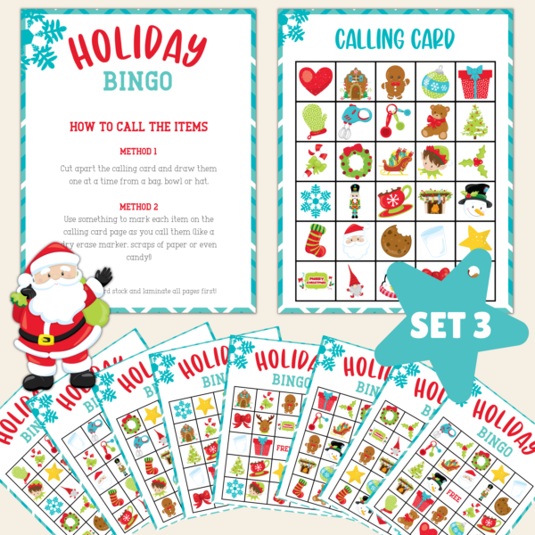 Mardi Gras Bingo Game Printable Set 4 (Copy) - Surf and Sunshine Designs