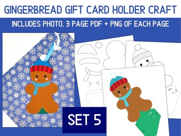 Gingerbread Gift Card Holder Ornament Craft Set - Surf and Sunshine Designs