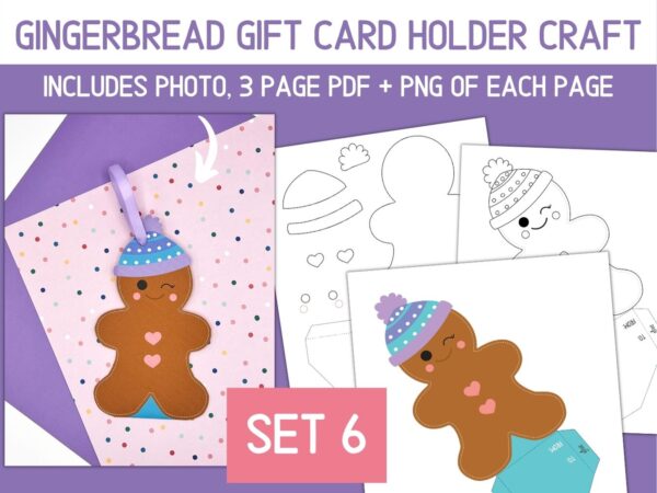 Gingerbread Gift Card Holder Ornament Craft Set - Surf and Sunshine Designs